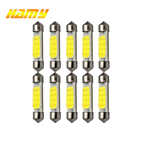 10x coche C10W C5W LED bulbo COB adorno 31mm 36mm 39mm 12 V Auto Interior domo de lectura luz de la placa de licencia baúl equipaje blanco de la lámpara ► Foto 1/6