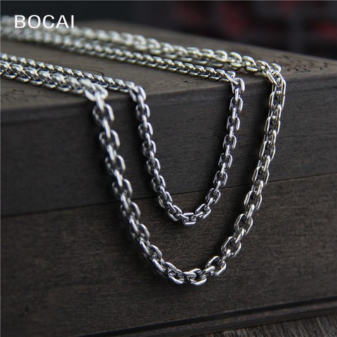 Collar de plata de ley S925 con cruz de plata tailandesa, cadena larga para suéter, cadena individual para hombres y mujeres con cadena ► Foto 1/1