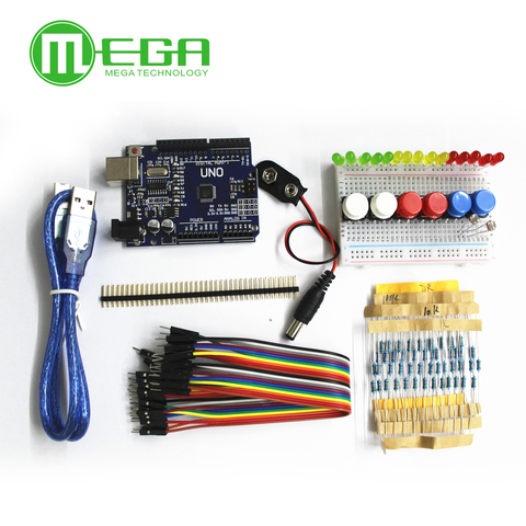 Juego de motor de arranque para Arduino UNO R3 compatible, cable de puente LED, 1 unidad ► Foto 1/2