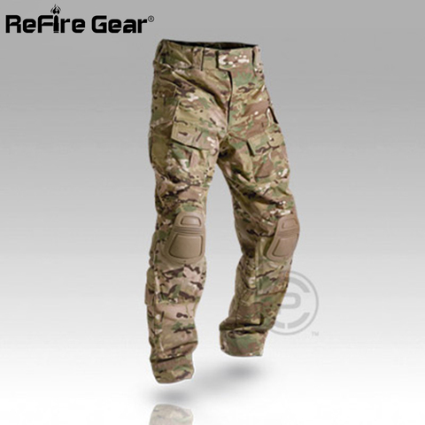 Pantalones tácticos de camuflaje Multicam ejército uniforme Militar pantalones de carga de combate con rodilleras ► Foto 1/6