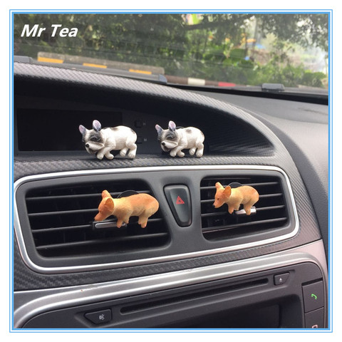 MR TEA-ambientador con ventilación de aire para coche, perro Husky, Clip, figura, decoración Interior, juguetes, accesorios ► Foto 1/6