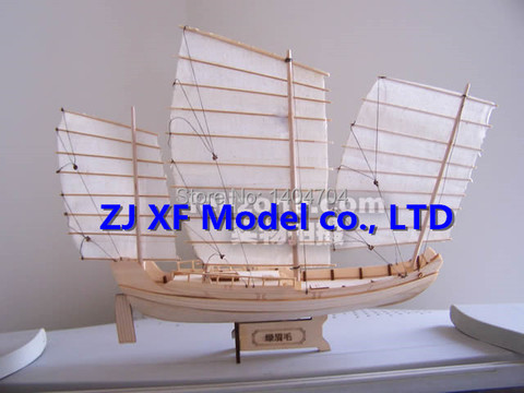 Vela de madera cortada con láser, modelo de barco chino antiguo, cejas verdes de Zheng he's armada, escala 1:148, envío gratis ► Foto 1/5