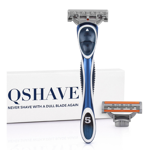 QSHAVE naranja Serie 3 capas USA Blade Manual hombres afeitadora con 2 piezas X3 hoja QSHAVE nombre grabado servicio proporcionado ► Foto 1/6