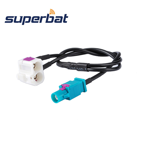 Superbat Fakra-Cable Coaxial de cola de cerdo, enchufe doble 