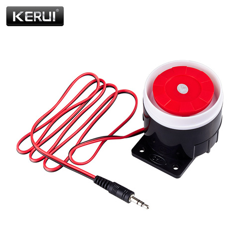 KERUI Mini bocina de sirena con cable para sistema de seguridad inalámbrico de alarma para el hogar 120 dB sirena fuerte ► Foto 1/6
