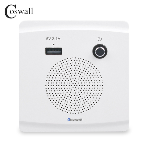 COSWALL-Altavoz Bluetooth inalámbrico para pared, con puerto de cargador USB para móvil, salida de potencia de 5V 2.1A con indicador LED ► Foto 1/5