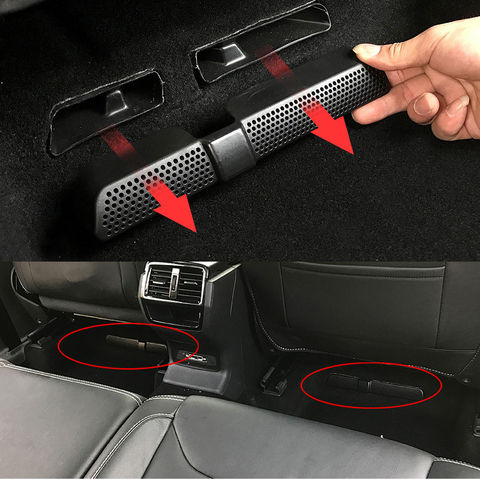 2 unids /set ABS ventilación de aire del coche para SEAT Ateca 2016 2017 2022 cubiertas de salida del conducto del aire acondicionado debajo del asiento alta calidad ► Foto 1/6