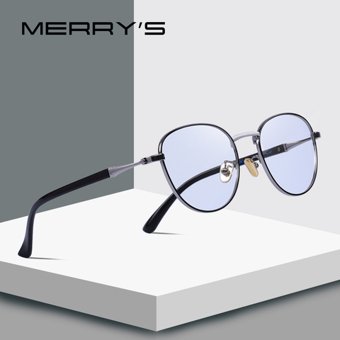 MERRYS diseño hombres/de las mujeres de moda de bloqueo de luz azul gafas Retro Oval marcos ópticos anteojos S2089 ► Foto 1/6