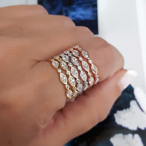 Anillo de Plata de Ley 925 con zirconia cúbica transparente, anillo de compromiso con zirconia cúbica, diseño clásico, 100% ► Foto 1/6