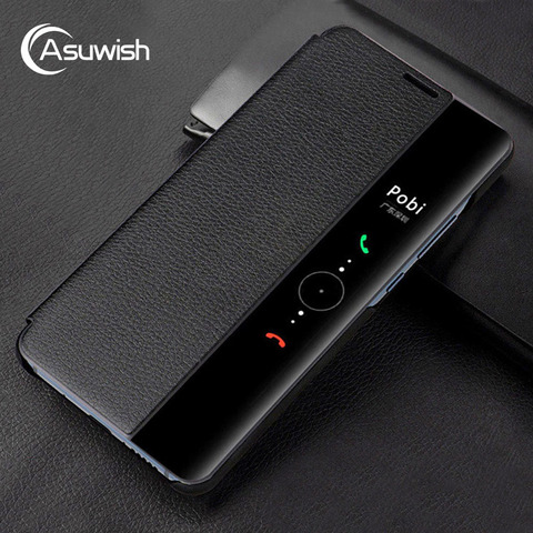 Asuwish Flip Funda de Cuero Para Huawei Mate 10 Pro 6.0 Mate 10 5.9 Ascend Mate10 Pro 10Pro Smart View Cubierta de la Caja Del Teléfono Delgado ► Foto 1/6