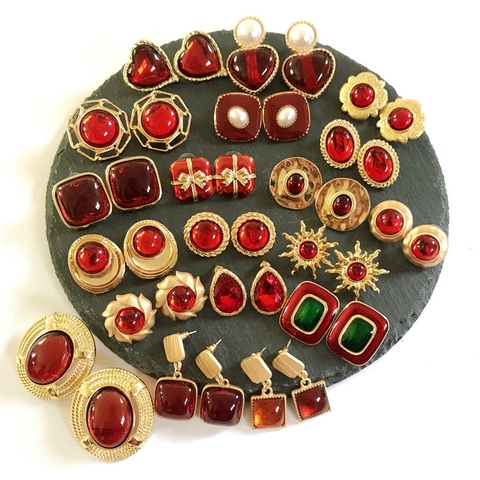 Envío Gratis dulces colores rojos estilos geométricos aleación fiesta pendiente para mujer ► Foto 1/6