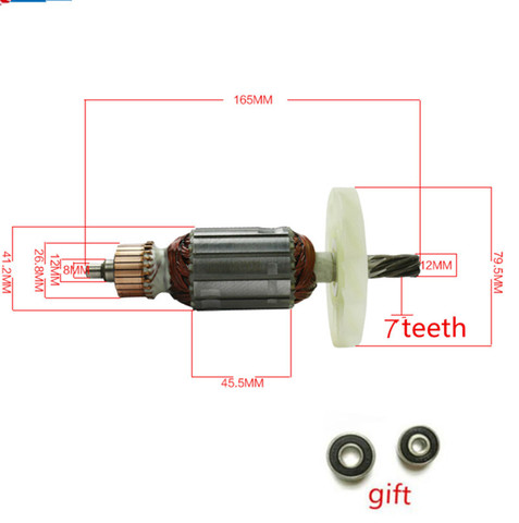 AC220-240V 7 dientes Motor armadura del Motor 516148-3-516149-1 de reemplazo para MAKITA HM0810 HM0810B HM0810T 0811, 0810, 0842, 0840 ► Foto 1/5