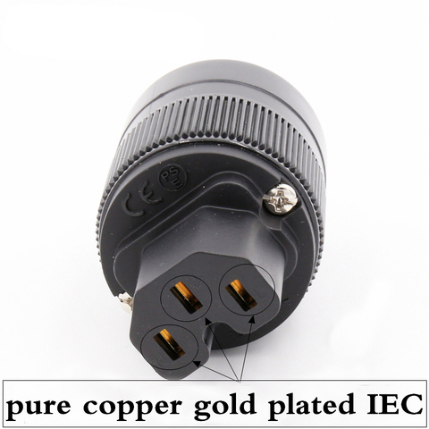 Conector hembra para cable de alimentación DIY, Conector de audio Hifi chapado en oro y cobre puro, UK/EU/UK/AU IEC, 2 uds. ► Foto 1/5