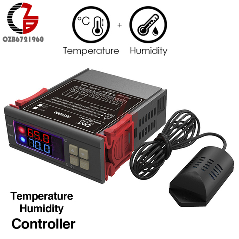 Controlador Digital de humedad y temperatura, termostato, Humidistat, terómetro, higrómetro, termorregulador, 12V, 24V, 110V, 220V ► Foto 1/6