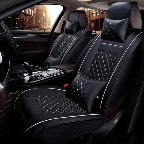 Fundas universales de asiento de cuero PU para Toyota Corolla Camry Rav4 audis Prius Yalis Avensis SUV accesorios de coche ► Foto 1/6