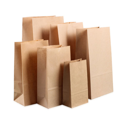 Bolsas marrones de Papel Kraft para panadería, para galletas, sándwich, pan, alimentos secos y aperitivos, suministros para fiestas y bodas, 10 Uds. ► Foto 1/6