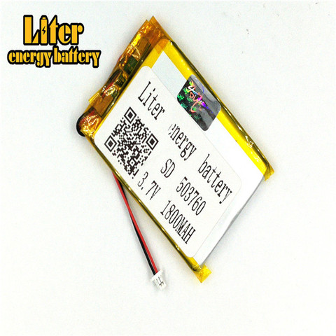 Batería plana lipo recargable para juguetes pequeños, enchufe de 1,0-2P, 3,7 V, 503760, 504060, 1800mah, polímero de litio, MP3, MP4, MP5 ► Foto 1/1