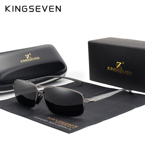 KINGSEVEN-gafas de sol polarizadas para hombre, anteojos de sol unisex de Estilo Vintage Retro, de marca de diseñador, estilo clásico, cuadradas, con UV400 N7088 ► Foto 1/5