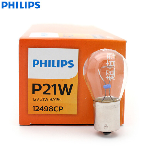 Philips-bombillas antiniebla originales, luces de señal de giro estándar Philips Vision P21W S25 12498CP BA15s, venta al por mayor, 10 Uds. ► Foto 1/6