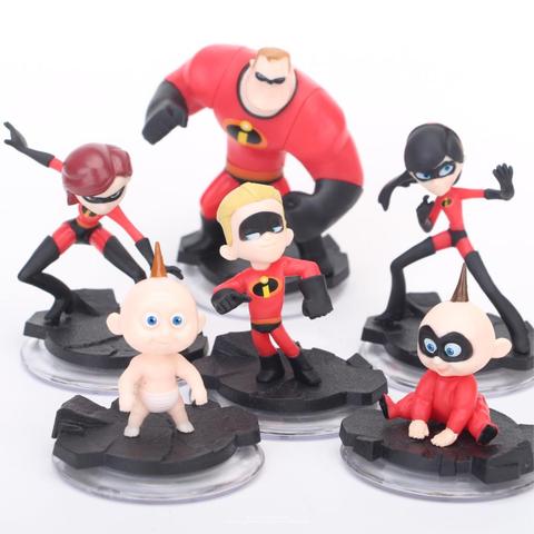 Disney increíbles 2 figura de Acción 7-10cm 6 unids/set postura colección de decoración de Anime juguetes modelo para el regalo de los niños ► Foto 1/6