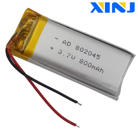 XINJ-Batería de polímero de litio de 3,7 V, 800mAh, celda lipo 802045 para cámara, DVC, DVR, reproductor de música GPS, altavoz, conducción de relojes de teléfono ► Foto 1/5