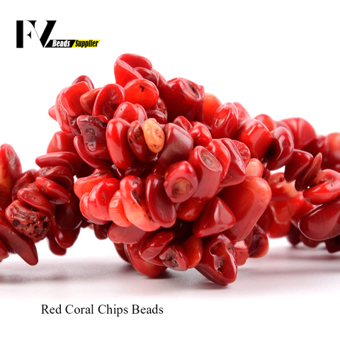 Cuentas de Chips de Coral rojo Natural de 5mm-8mm para cuentas de grava irregulares de costura accesorios para joyería 15 pulgadas ► Foto 1/3