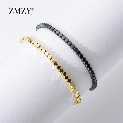 ZMZY nueva moda minimalista hecho a mano Boho pulsera piedra hematita cuentas pulsera regalo joyería amistad Mujer Accesorios ► Foto 1/6