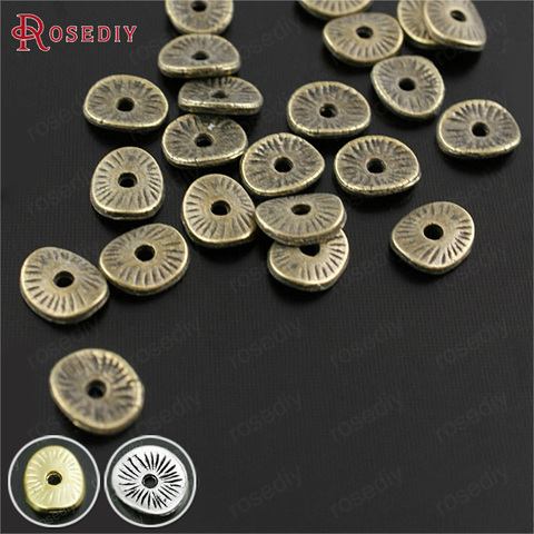 (29958)200 Uds 6*6*5MM Chapado en bronce antiguo de aleación de Zinc redondos o curva cepillado discos espaciador los malos resultados de la joyería de accesorios ► Foto 1/6