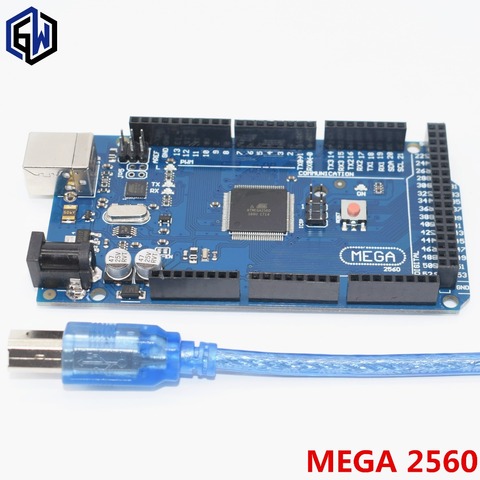 10 piezas Mega 2560 R3 Mega2560 REV3 ATmega2560-16AU, ATMEGA16U2-MU Junta + Cable USB compatible 10 Unidades ► Foto 1/3