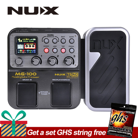 NUX MG100 guitarra eléctrica DSP de Pedal de efectos 58 efectos 6-banda EQ gráfico incorporado máquina de batería 72 presets EFX ► Foto 1/3