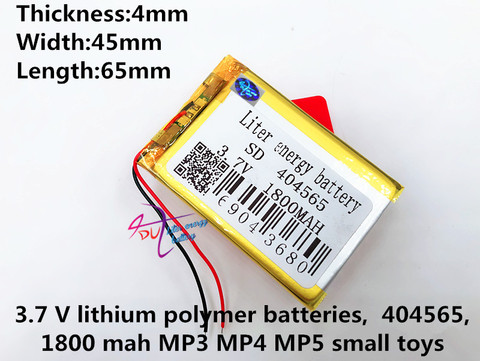 3,7 V 1800 mah e-readers 404565 máquina de aprendizaje electrónica 3,7 V Baterías de polímero de litio ► Foto 1/1