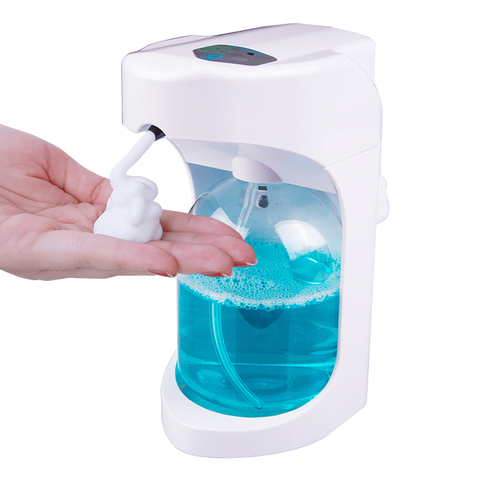 Dispensador automático de jabón de espuma para el hogar, máquina dispensadora de jabón líquido con Sensor inteligente, sin contacto, montada en la pared, para baño y cocina, 500ml ► Foto 1/6