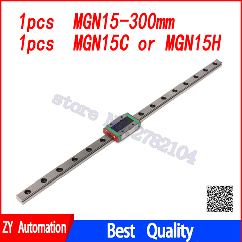 Guía lineal de 15mm MGN15 carril lineal de 300mm + MGN15C o MGN15H carro lineal largo para CNC X Y el eje Z ► Foto 1/1