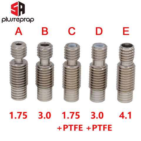 Rotura de calor de garganta V6 para impresora 3D, Hotend de PTFE, cabeza en J, M7 x M6 x 22mm, para filamento de 1,75/3mm, 4,1mm, acero inoxidable ► Foto 1/6