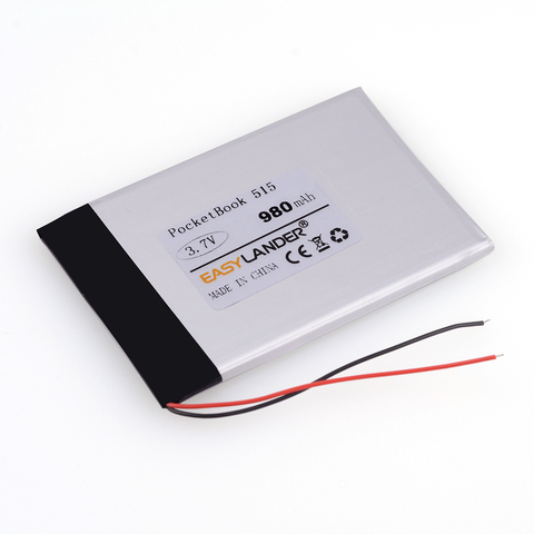 Batería recargable de Li-ion de polímero de litio de 3,7 V y 980mAh para PocketBook 515 batería para libro electrónico GPS DVR banco de energía ► Foto 1/1