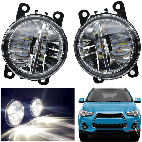 2 piezas luces de niebla delanteras LED H11 Car Styling ronda de parachoques lámparas de niebla de halógeno 12 V para Mitsubishi ASX 2013 2014 ► Foto 1/6