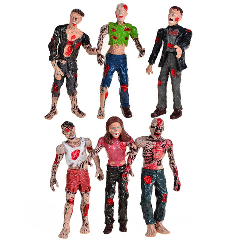 Figuras de acción de zombis Walking Dead, modelo estático de articulaciones móviles, monstruo aterrador, 6 uds. ► Foto 1/6