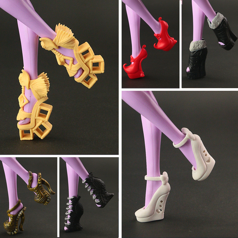 Nueva llegada zapatos originales de alta calidad para Monster alta muñeca corte hermoso blanco accesorios zapatos de muñeca envío gratis ► Foto 1/6