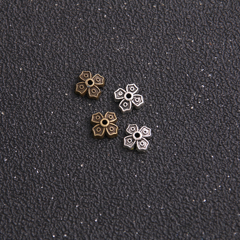 Abalorios de aleación de dos colores para fabricación de joyas, 60 uds., 7x7mm ► Foto 1/5
