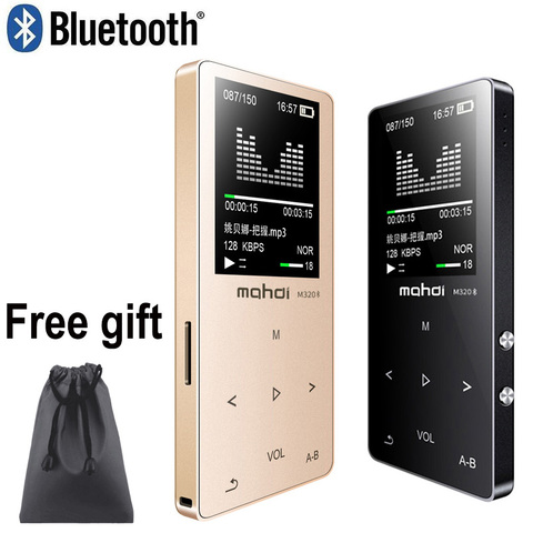 Mahdi HIFI sin pérdida Bluetooth MP3 reproductor grabadora FM Video e-book 4G/8G/16G Radio deporte reproductor de música inalámbrico compatible con OTG Link ► Foto 1/6