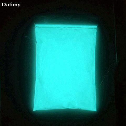 Dofuny-polvo brillante en la oscuridad, pigmento luminoso para esmalte de uñas, luz azul cielo, 10g y 100g ► Foto 1/5