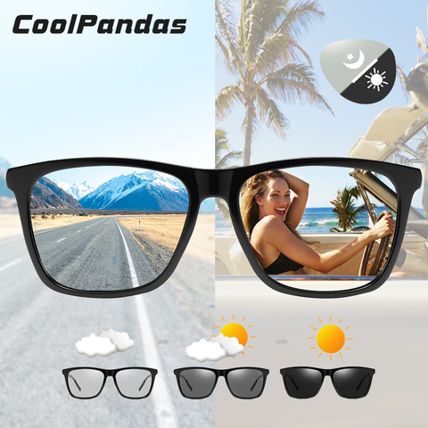 Gafas de sol Camaleón de marca HD fotocrómico para hombre y mujer gafas de conducción de visión nocturna de día gafas de aluminio para piernas gafas de sol hombre ► Foto 1/6