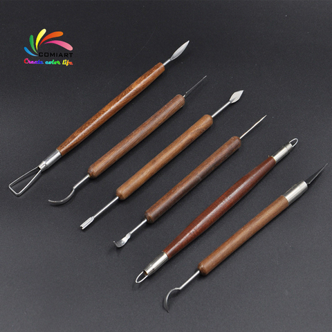 6 unids/set herramientas de cerámica herramientas de modelado de arcilla polimérica herramienta de tallado de cera ► Foto 1/6