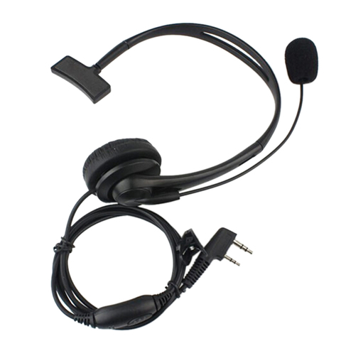 Útil 1 pc negro 2 Pin PTT Mic auriculares para Kenwood Radio QUANSHENG PUXING WOUXUN HYT TYT TH Baofeng UV5R auricular C9009A ► Foto 1/6