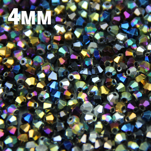 JHNBY 4mm 100 Uds bicono cristales austriacos bolas sueltas suministro superficie color chapado, pulsera collar fabricación de joyas DIY ► Foto 1/1