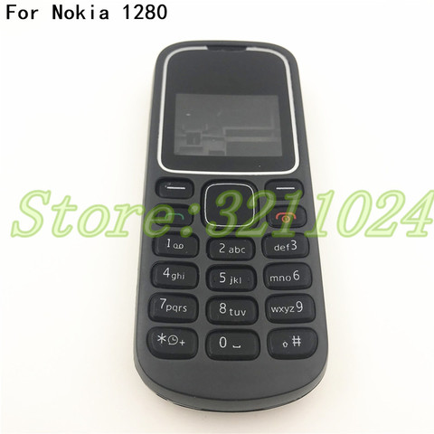 Para Nokia 1280 nuevo completa carcasa para teléfono móvil caso inglés Teclado + logotipo ► Foto 1/6