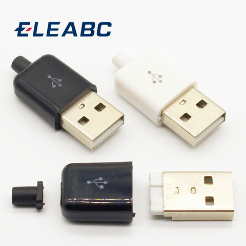 Adaptador de toma de conexión USB 2,0 A ensamblaje macho, lote de 10 unidades, color blanco y negro ► Foto 1/5