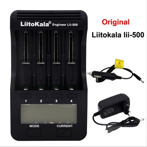 Liitokala lii-500 LCD3.7V/1,2 V AA/AAA 18650/26650/16340/14500/10440/18500 cargador de batería con pantalla + 12V2A adapte + Salida 5V1A ► Foto 1/6