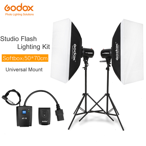 600Ws Godox estroboscópico Studio Kit de luz Flash 600W-Iluminación fotográfica-stbatas, soportes de luz, disparadores, caja suave ► Foto 1/6