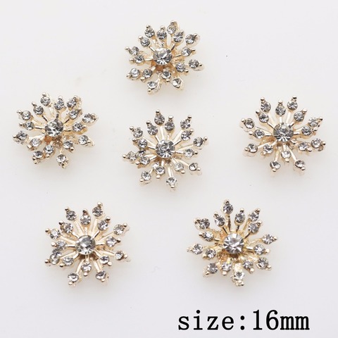 Accesorios para joyería 2022 moda 10 unids 16mm flores de aleación DIY Ropa Accesorios Rhinestone novia tocado artesanal ► Foto 1/6